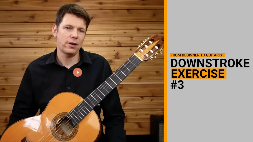 Thumbnail for the 3rd exercise in the 5-part series on basic downstroke exercises.
