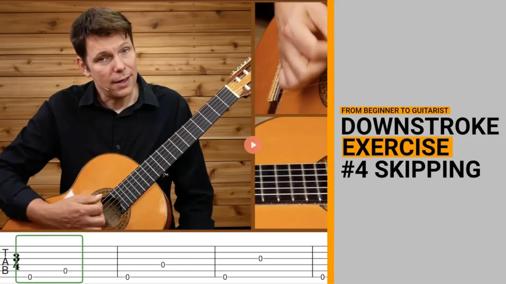 Thumbnail for the 4th exercise in the 5-part series on basic downstroke exercises.