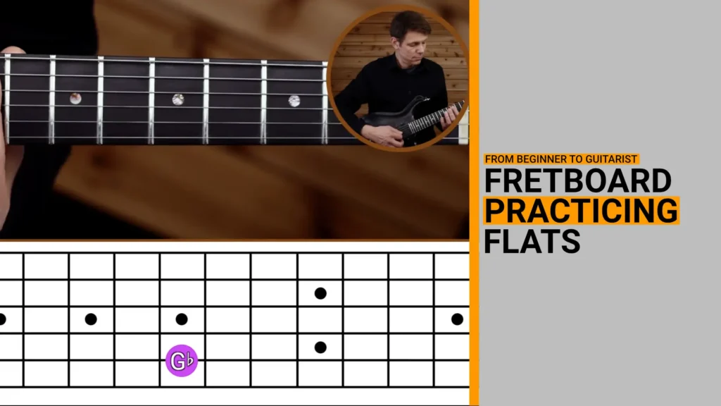 Thumbnail for video guitar lesson practicing flats on the fretboard