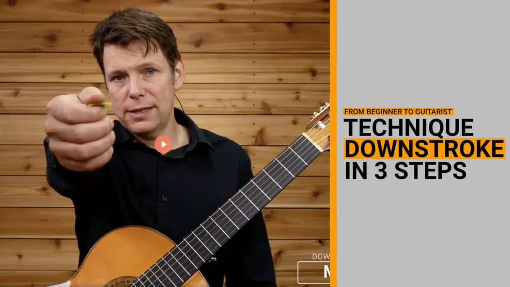 Learn to play a downstroke in 3 easy steps