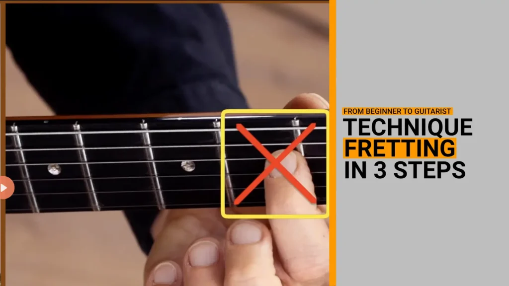 Learn to fret the strings of the guitar in 3 easy to follow steps