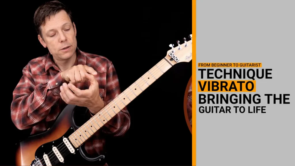 Thumbnail for video guitar lesson on how to perform the expression technique the vibrato
